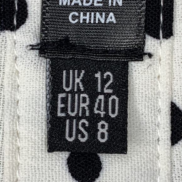 Missguided NWT Collared Dress Long Sleeve White Blue Polka Dot Size 8 Tall - Picture 15 of 16